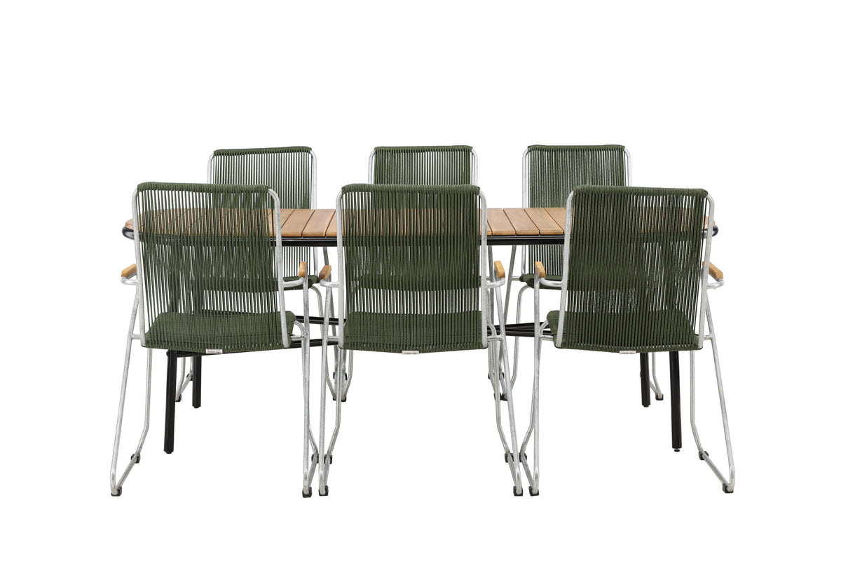 Holmbeck Matbord med Bois Stolarna – Bord: 75x200x90 Stol: 63x93x60