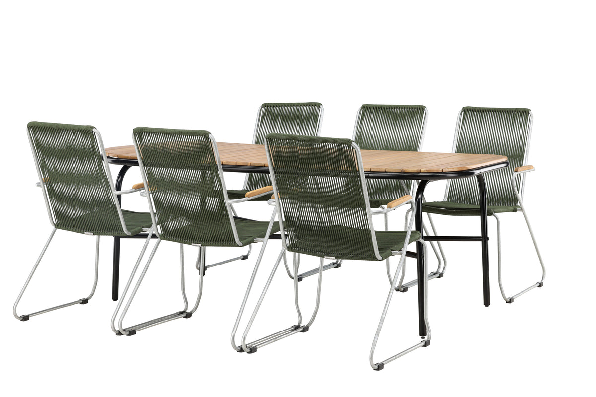 Holmbeck Matbord med Bois Stolarna – Bord: 75x200x90 Stol: 63x93x60