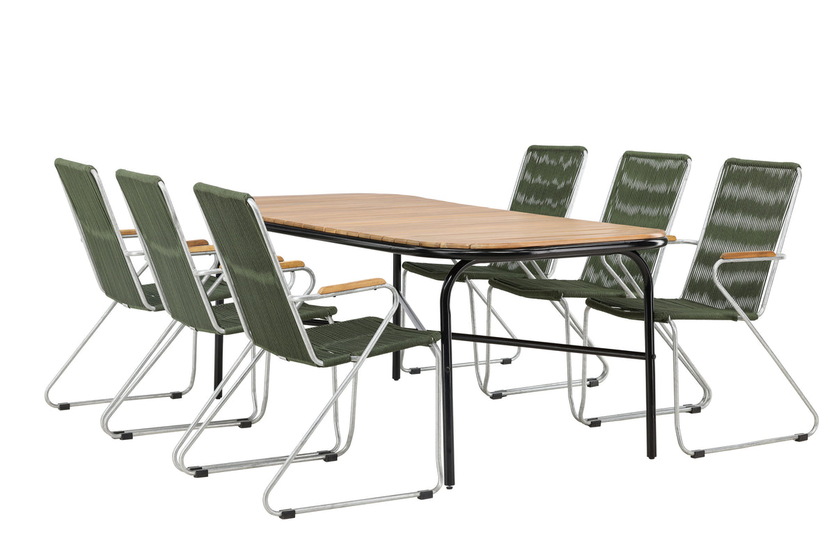 Holmbeck Matbord med Bois Stolarna – Bord: 75x200x90 Stol: 63x93x60