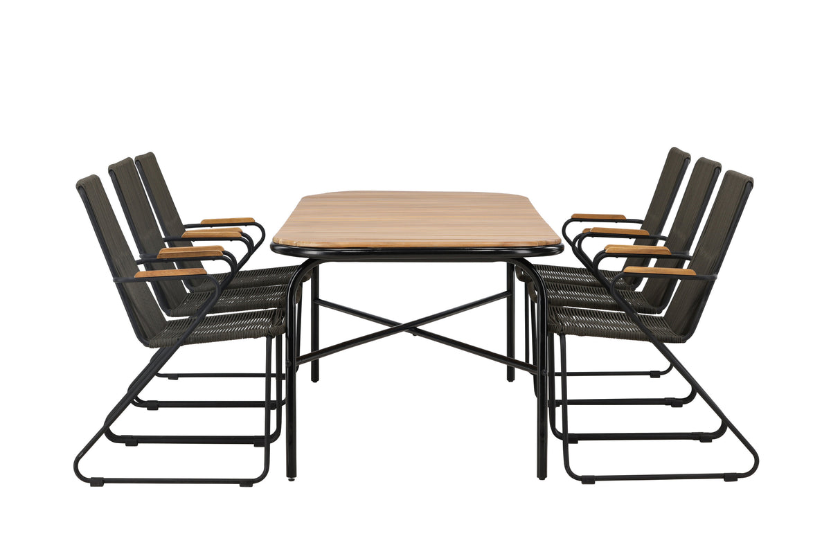 Holmbeck Matbord med Bois Stolarna – Bord: 75x200x90 Stol: 63x93x60