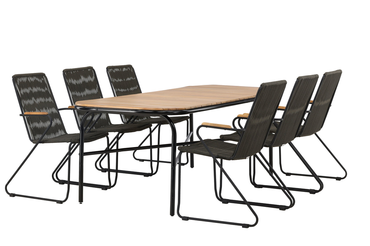 Holmbeck Matbord med Bois Stolarna – Bord: 75x200x90 Stol: 63x93x60