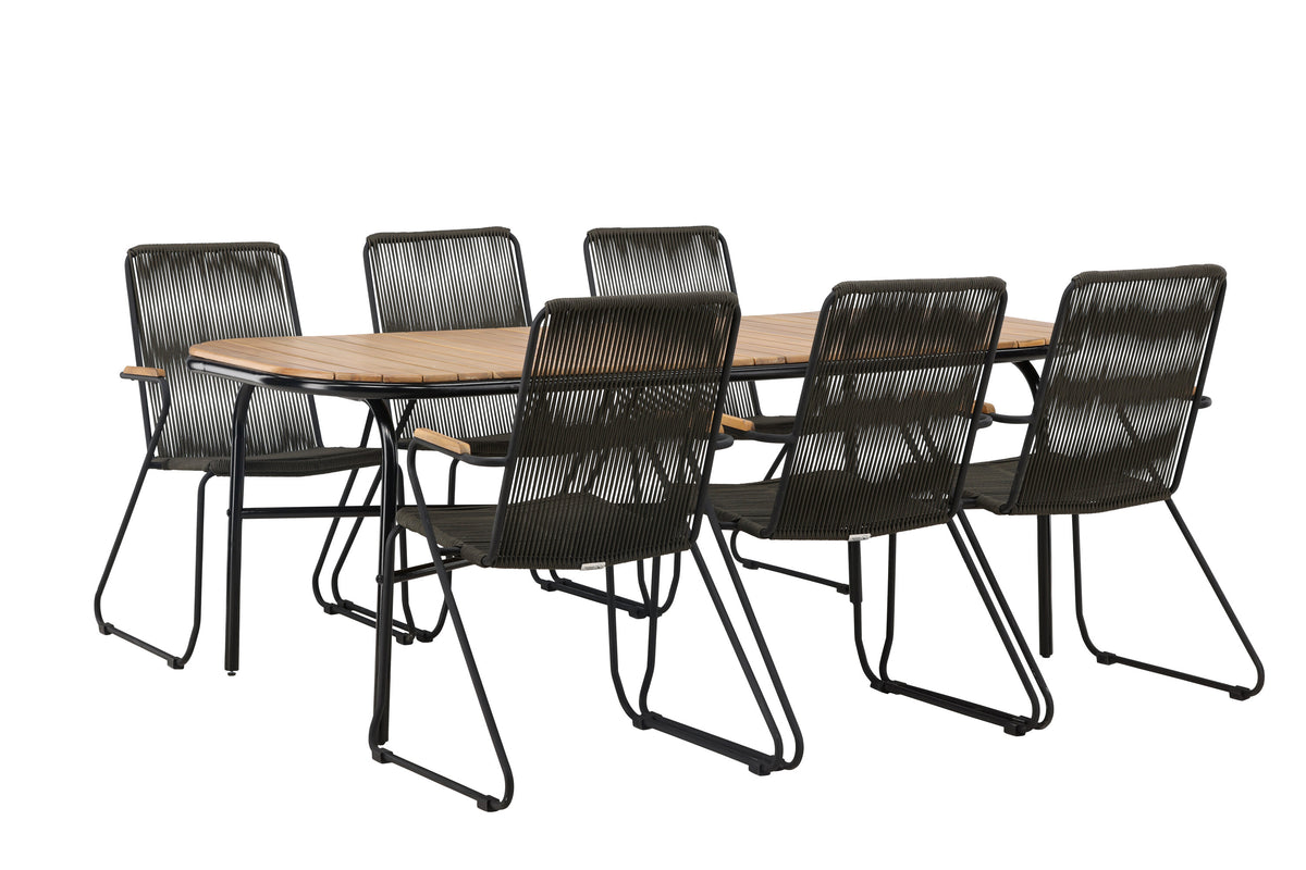 Holmbeck Matbord med Bois Stolarna – Bord: 75x200x90 Stol: 63x93x60