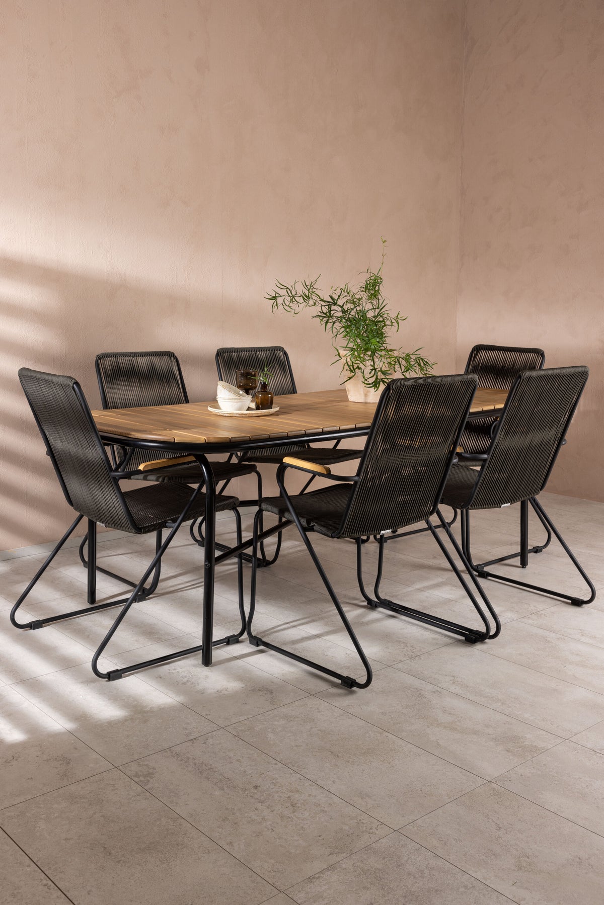 Holmbeck Matbord med Bois Stolarna – Bord: 75x200x90 Stol: 63x93x60
