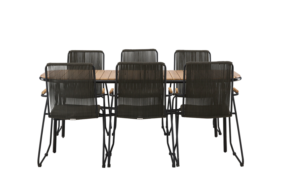 Holmbeck Matbord med Bois Stolarna – Bord: 75x200x90 Stol: 63x93x60