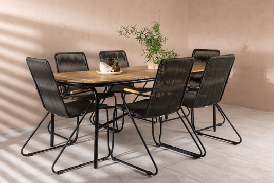 Holmbeck Matbord med Bois Stolarna – Bord: 75x200x90 Stol: 63x93x60