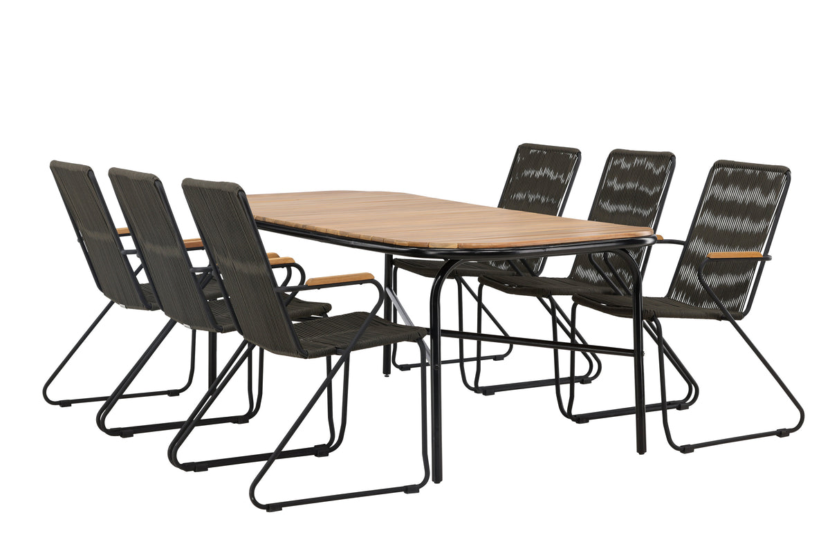 Holmbeck Matbord med Bois Stolarna – Bord: 75x200x90 Stol: 63x93x60