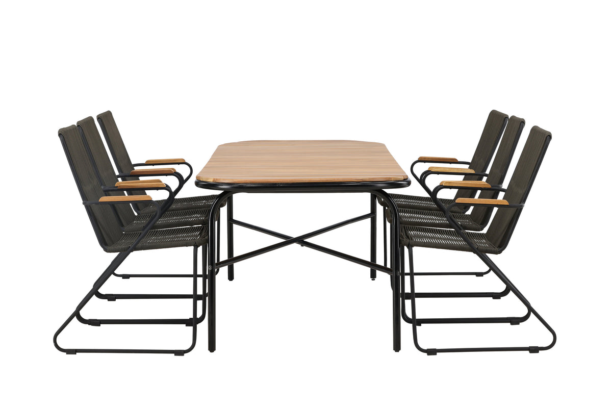 Holmbeck Matbord med Bois Stolarna – Bord: 75x200x90 Stol: 63x93x60