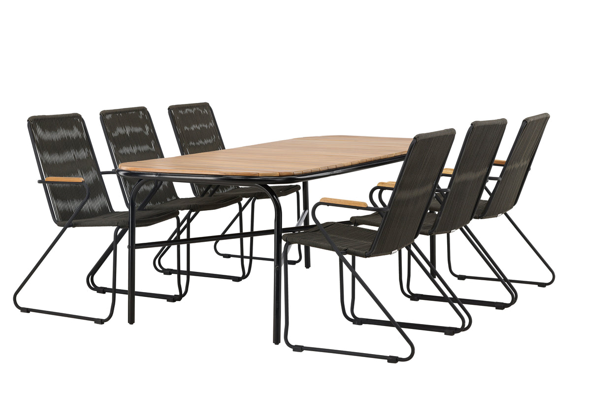 Holmbeck Matbord med Bois Stolarna – Bord: 75x200x90 Stol: 63x93x60