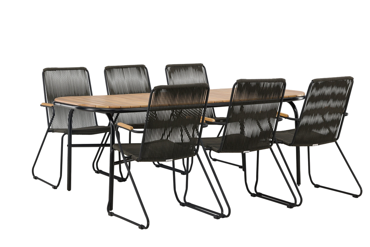 Holmbeck Matbord med Bois Stolarna – Bord: 75x200x90 Stol: 63x93x60