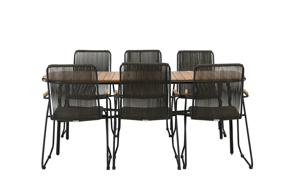 Holmbeck Matbord med Bois Stolarna – Bord: 75x200x90 Stol: 63x93x60