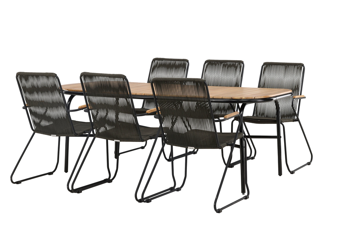 Holmbeck Matbord med Bois Stolarna – Bord: 75x200x90 Stol: 63x93x60