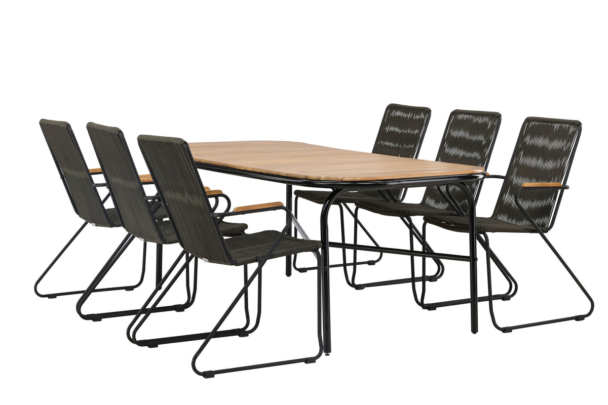 Holmbeck Matbord med Bois Stolarna – Bord: 75x200x90 Stol: 63x93x60