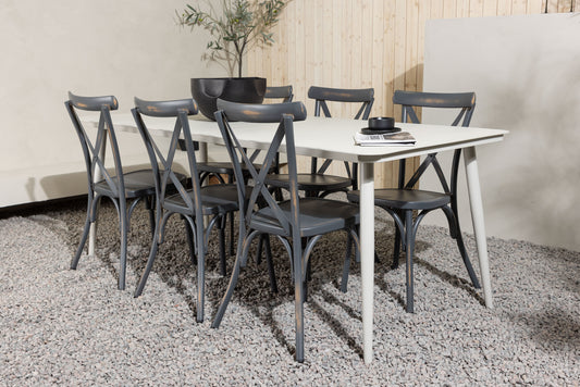 Lina Matbord med Tablas Stolarna – Bord: 75x200x90 Stol: 48x88x48