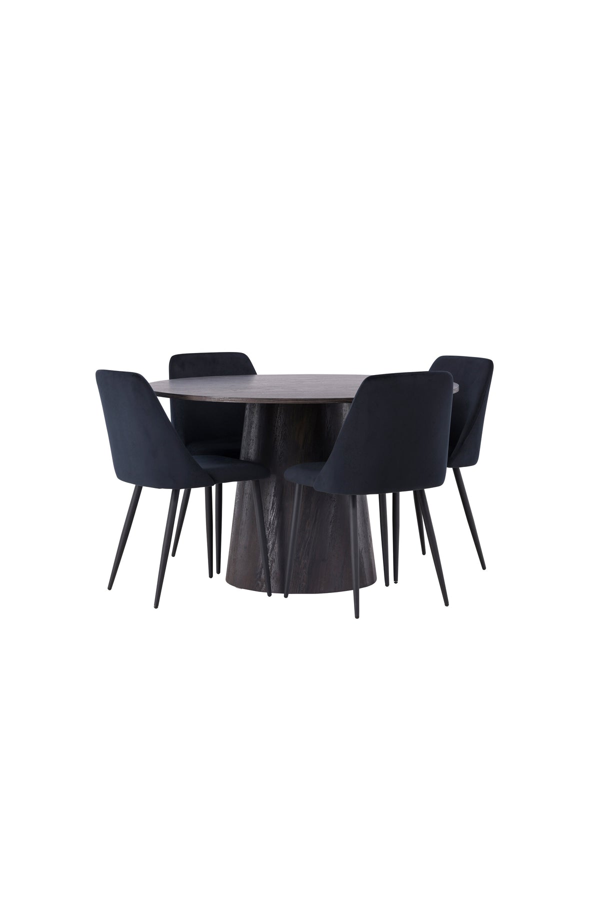 Lanzo Matbord med Night Stolarna – Bord: ⌀120 Stol: 56x87x49
