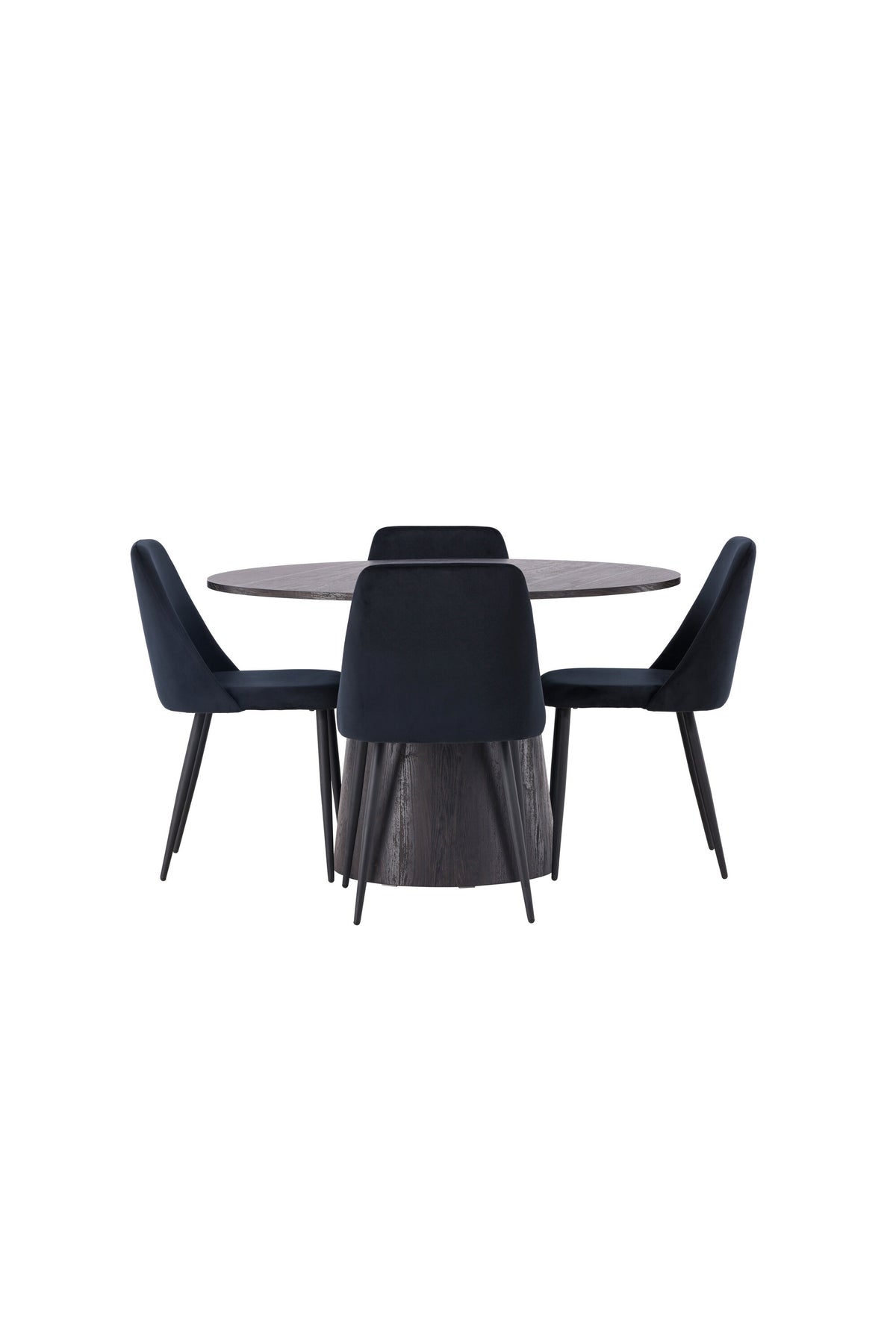 Lanzo Matbord med Night Stolarna – Bord: ⌀120 Stol: 56x87x49