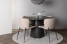 Lanzo Matbord med Modesto Stolarna – Bord: ⌀120 Stol: 54x79,5x48