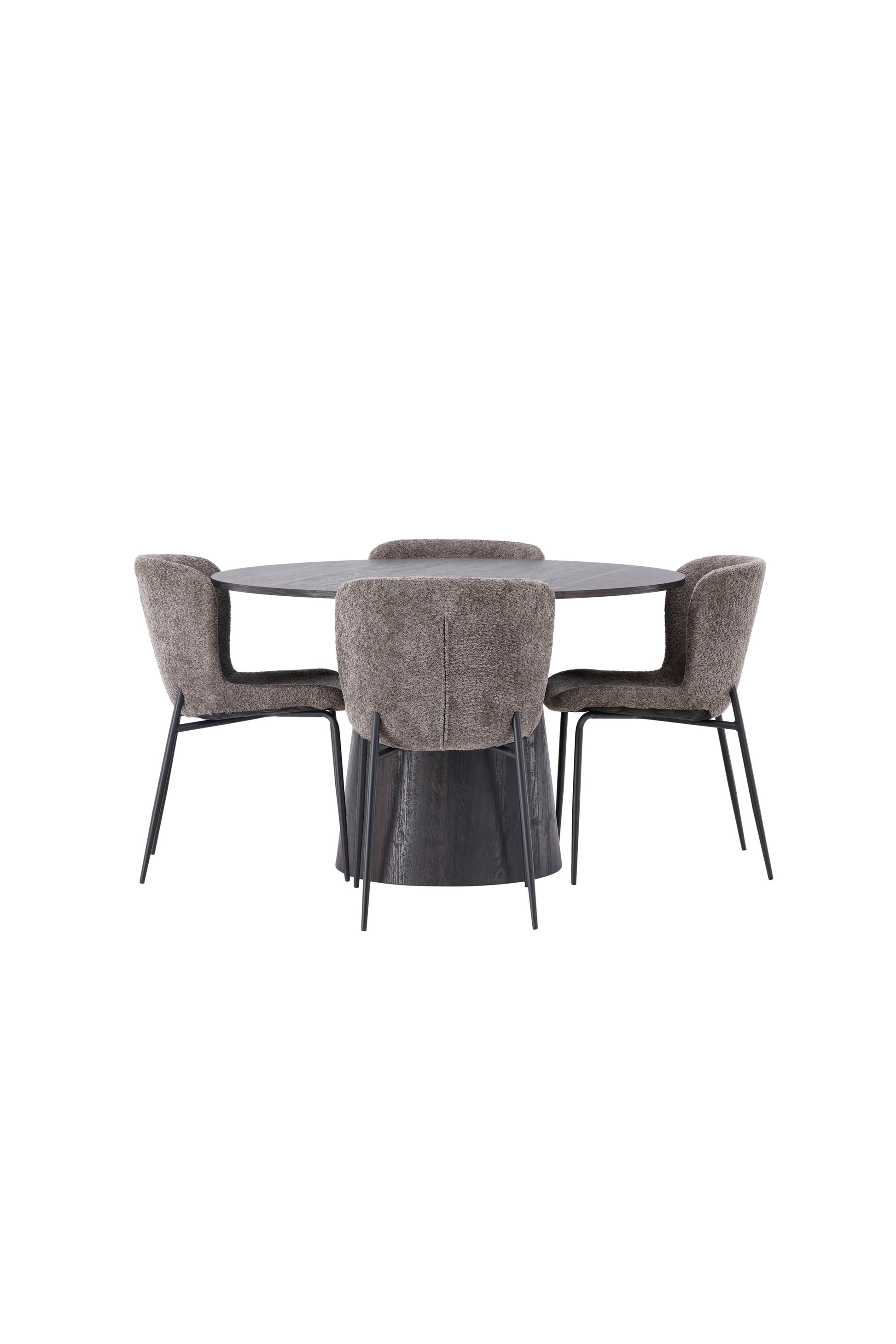 Lanzo Matbord med Modesto Stolarna – Bord: ⌀120 Stol: 54x79,5x48