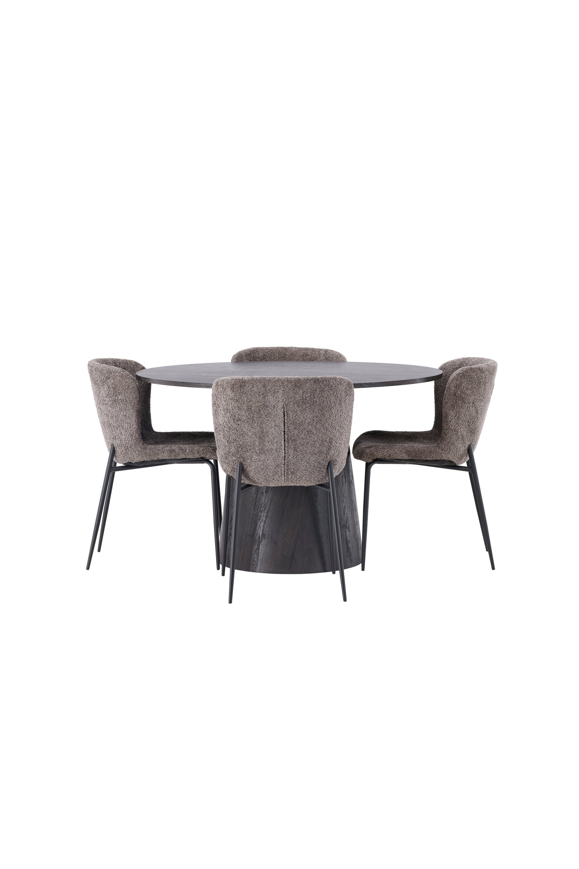 Lanzo Matbord med Modesto Stolarna – Bord: ⌀120 Stol: 54x79,5x48