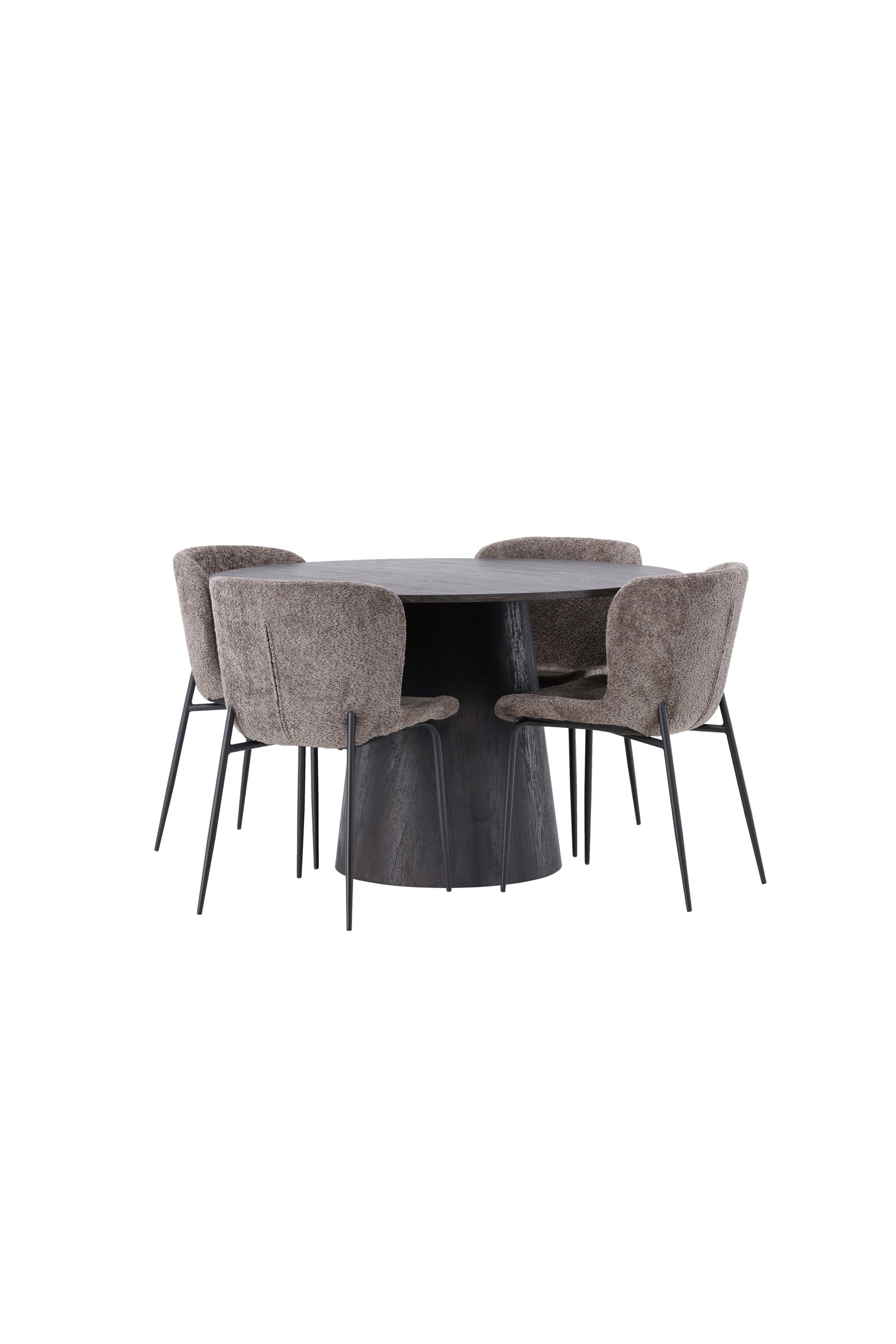 Lanzo Matbord med Modesto Stolarna – Bord: ⌀120 Stol: 54x79,5x48
