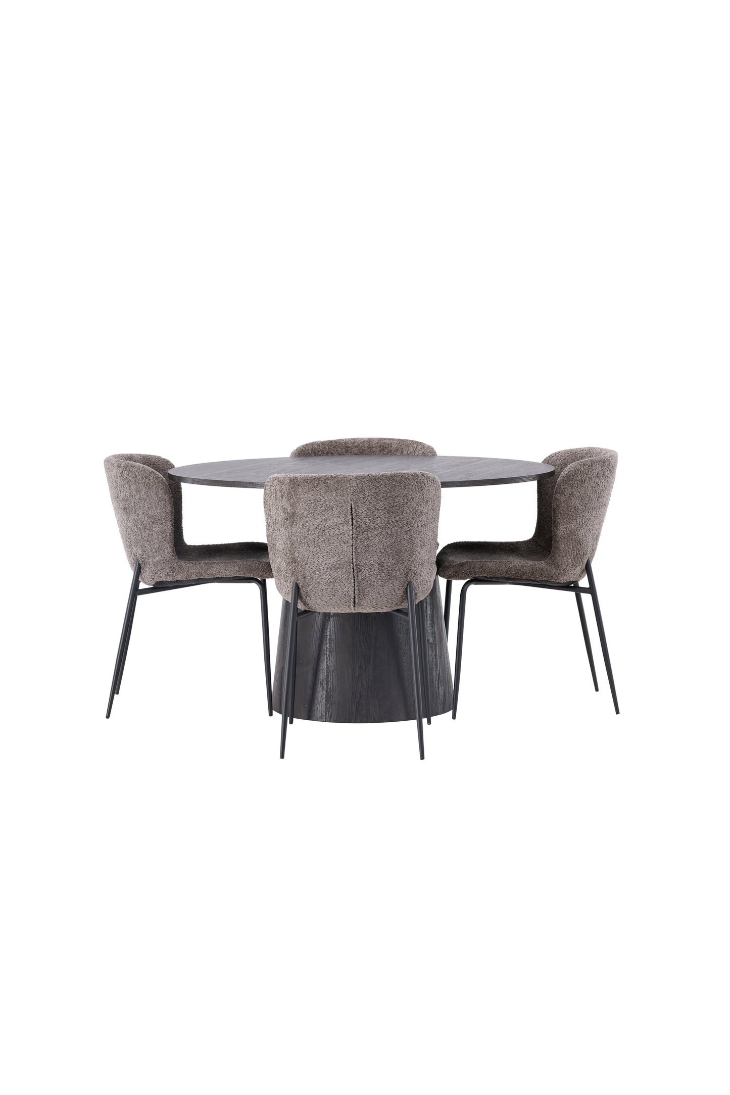 Lanzo Matbord med Modesto Stolarna – Bord: ⌀120 Stol: 54x79,5x48