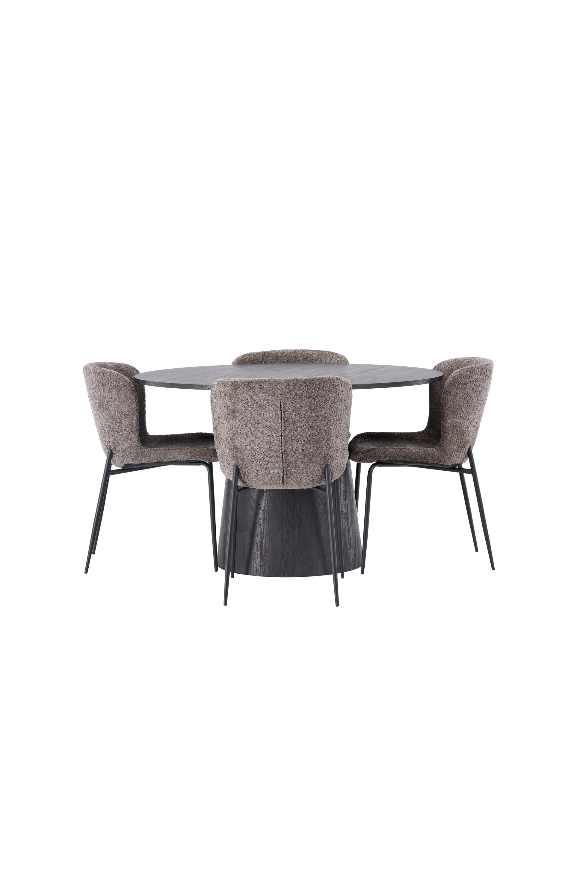 Lanzo Matbord med Modesto Stolarna – Bord: ⌀120 Stol: 54x79,5x48