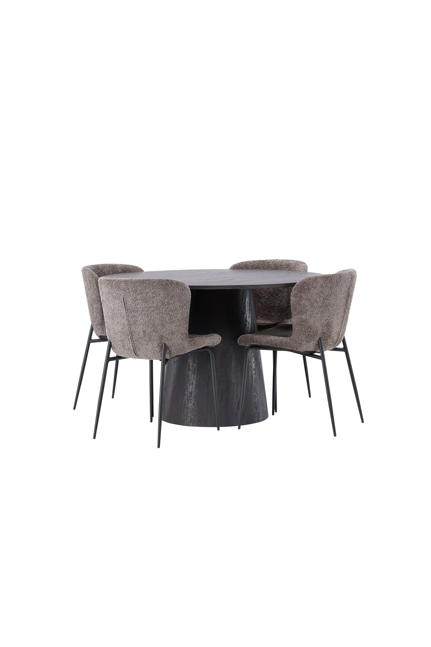 Lanzo Matbord med Modesto Stolarna – Bord: ⌀120 Stol: 54x79,5x48