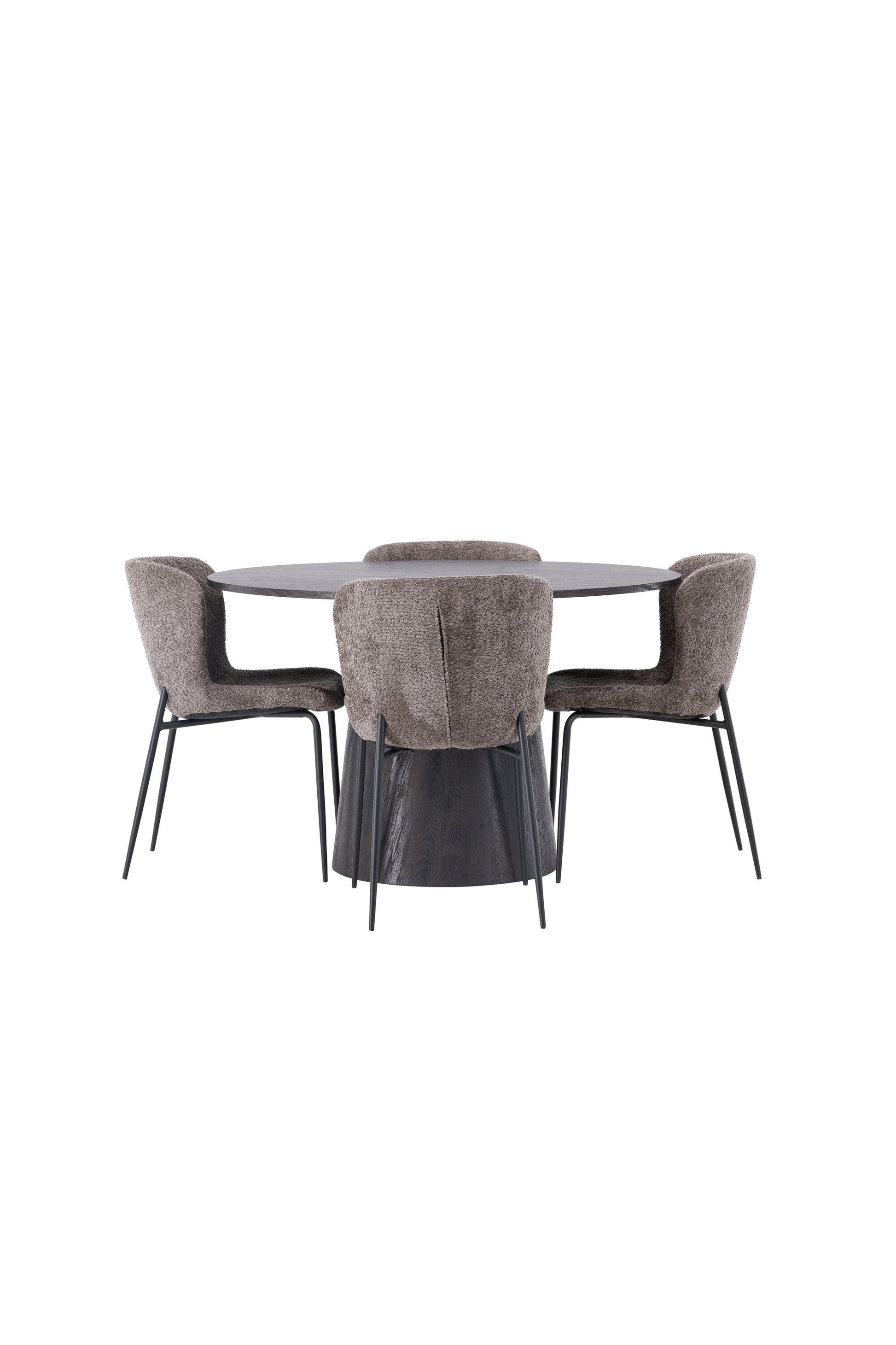 Lanzo Matbord med Modesto Stolarna – Bord: ⌀120 Stol: 54x79,5x48