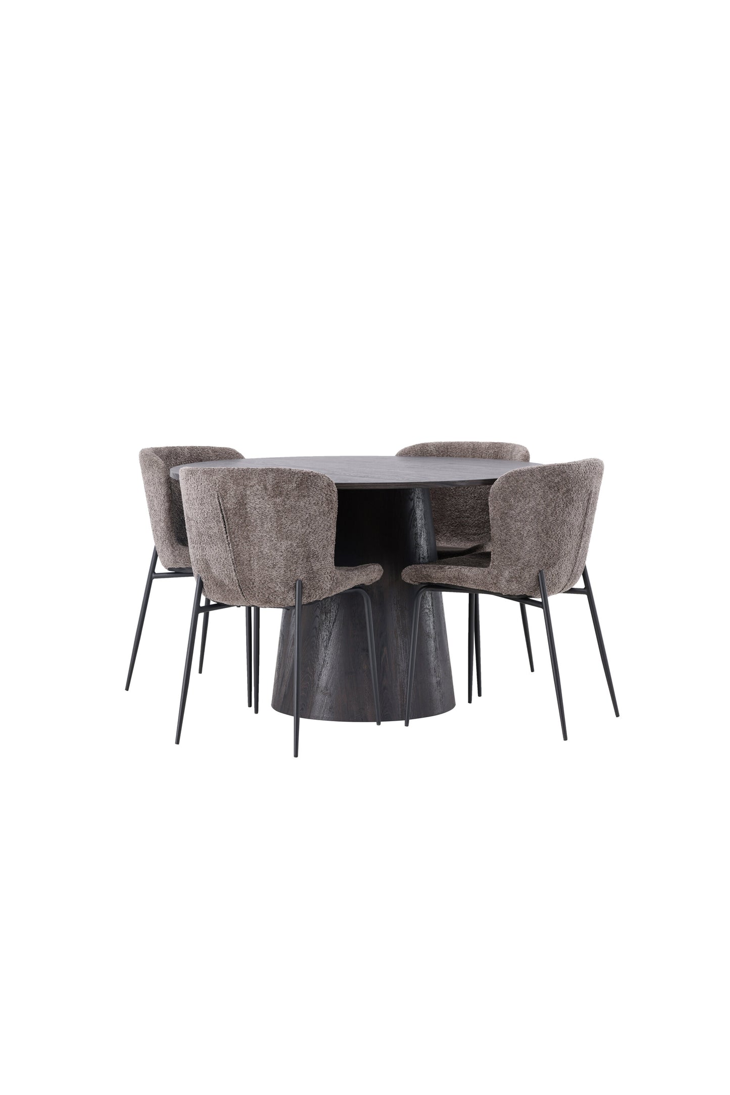 Lanzo Matbord med Modesto Stolarna – Bord: ⌀120 Stol: 54x79,5x48