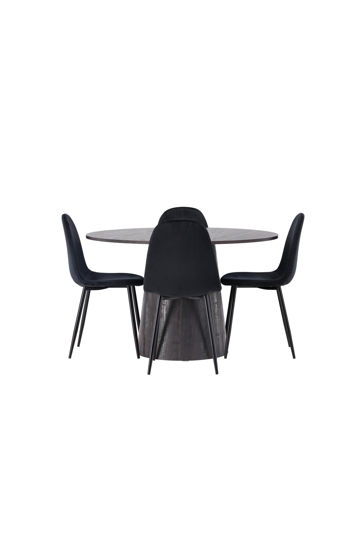 Lanzo Matbord med Polar Stolarna – Bord: ⌀120 Stol: 53,3x88x44
