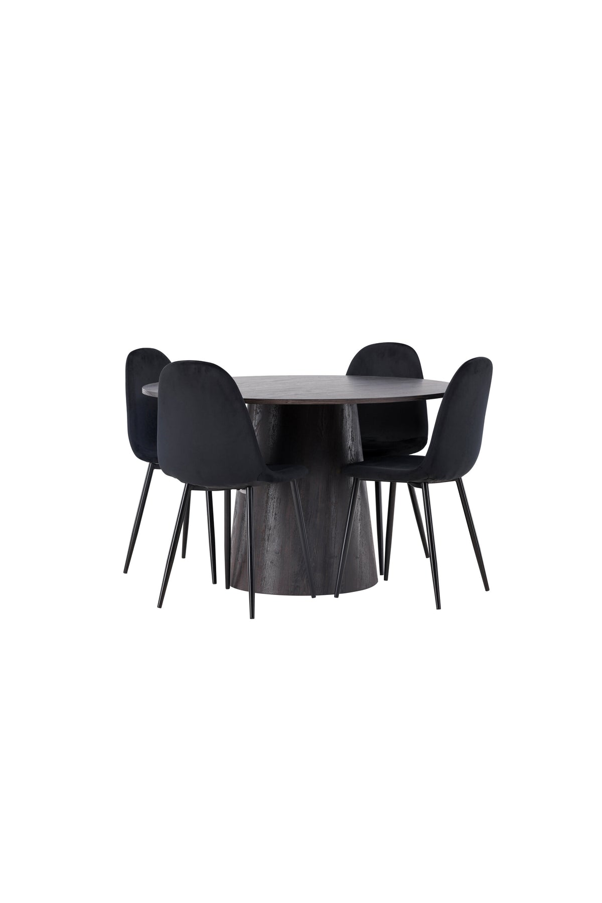 Lanzo Matbord med Polar Stolarna – Bord: ⌀120 Stol: 53,3x88x44