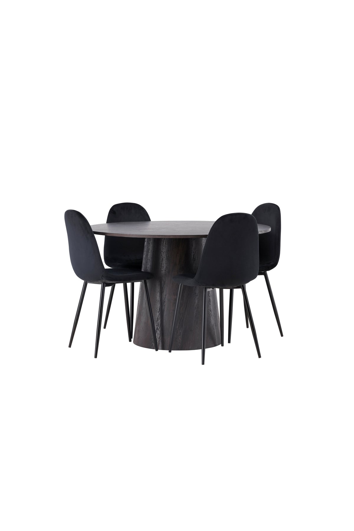 Lanzo Matbord med Polar Stolarna – Bord: ⌀120 Stol: 53,3x88x44
