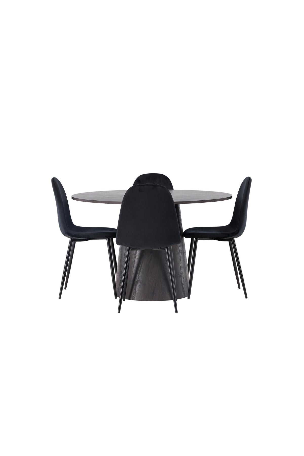 Lanzo Matbord med Polar Stolarna – Bord: ⌀120 Stol: 53,3x88x44