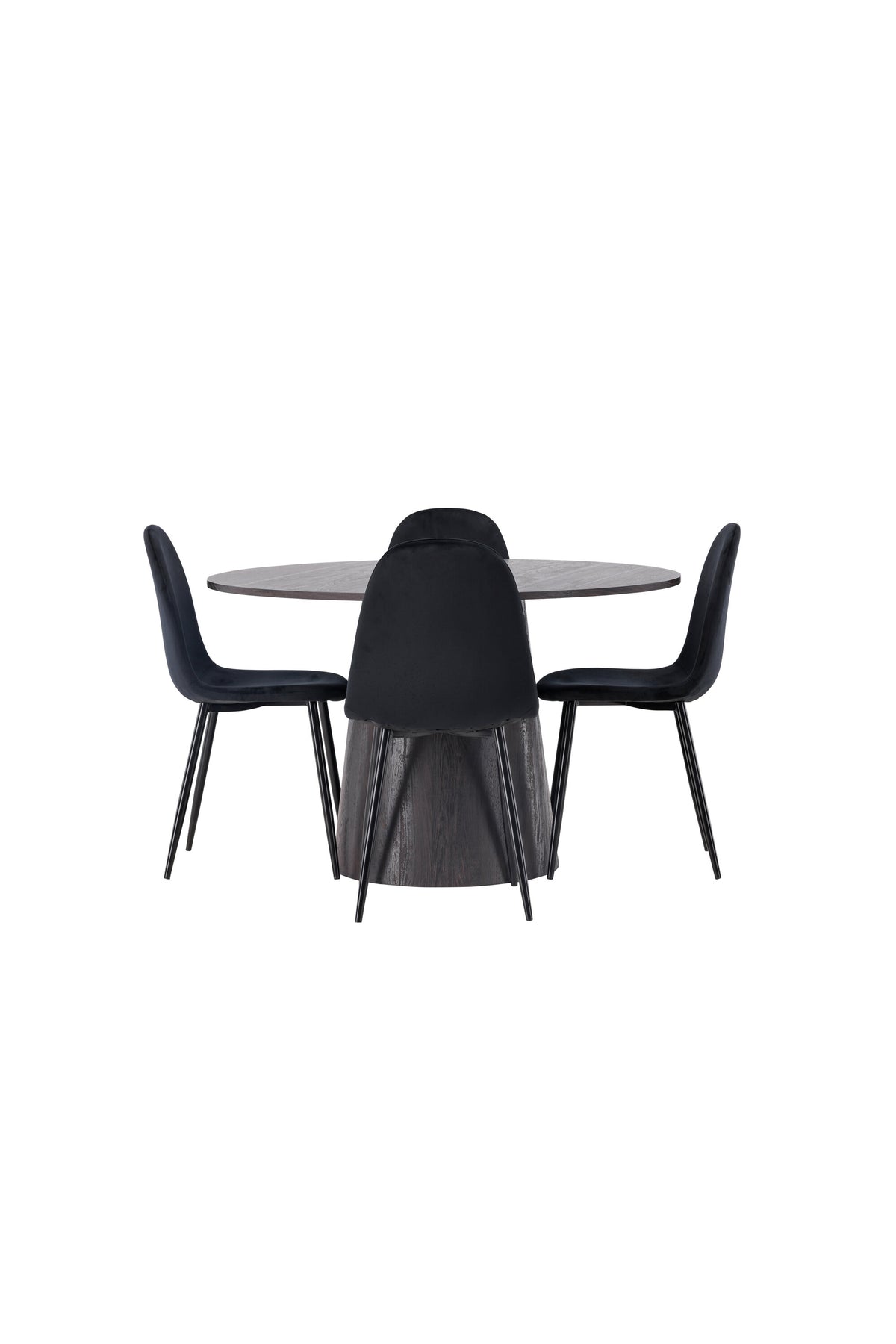 Lanzo Matbord med Polar Stolarna – Bord: ⌀120 Stol: 53,3x88x44