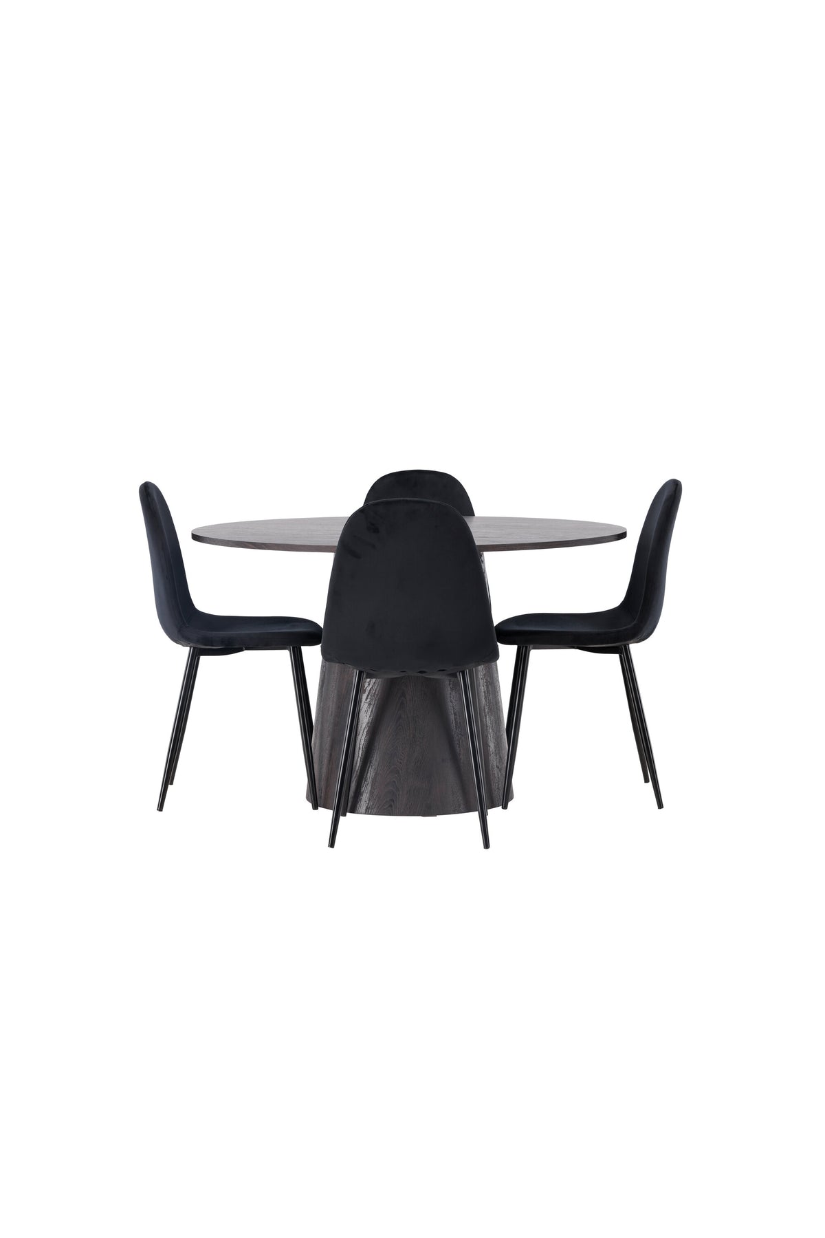 Lanzo Matbord med Polar Stolarna – Bord: ⌀120 Stol: 53,3x88x44