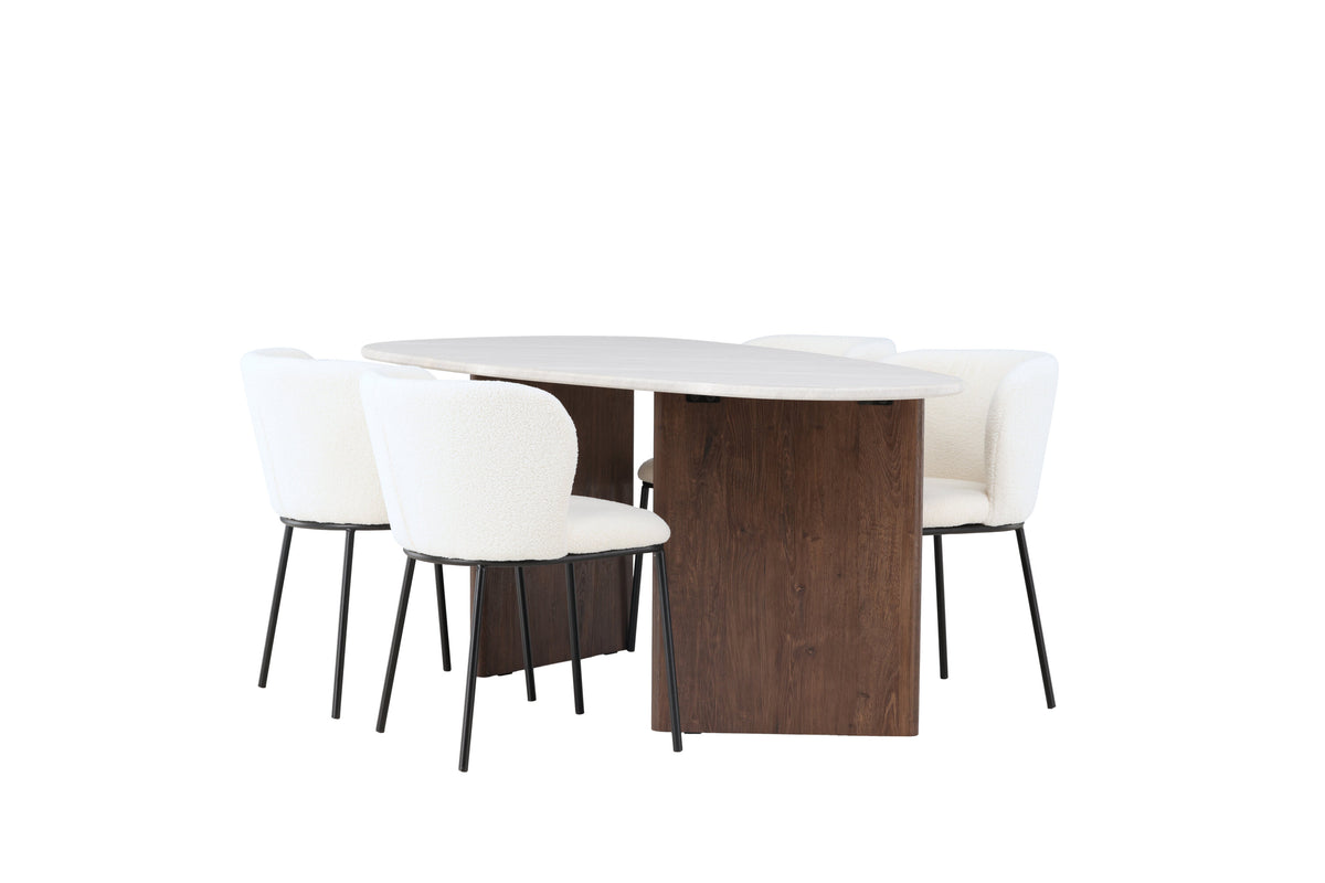 Grönvik Matbord med Edina Stolarna – Bord: 75x180x90 Stol: 56x76x55