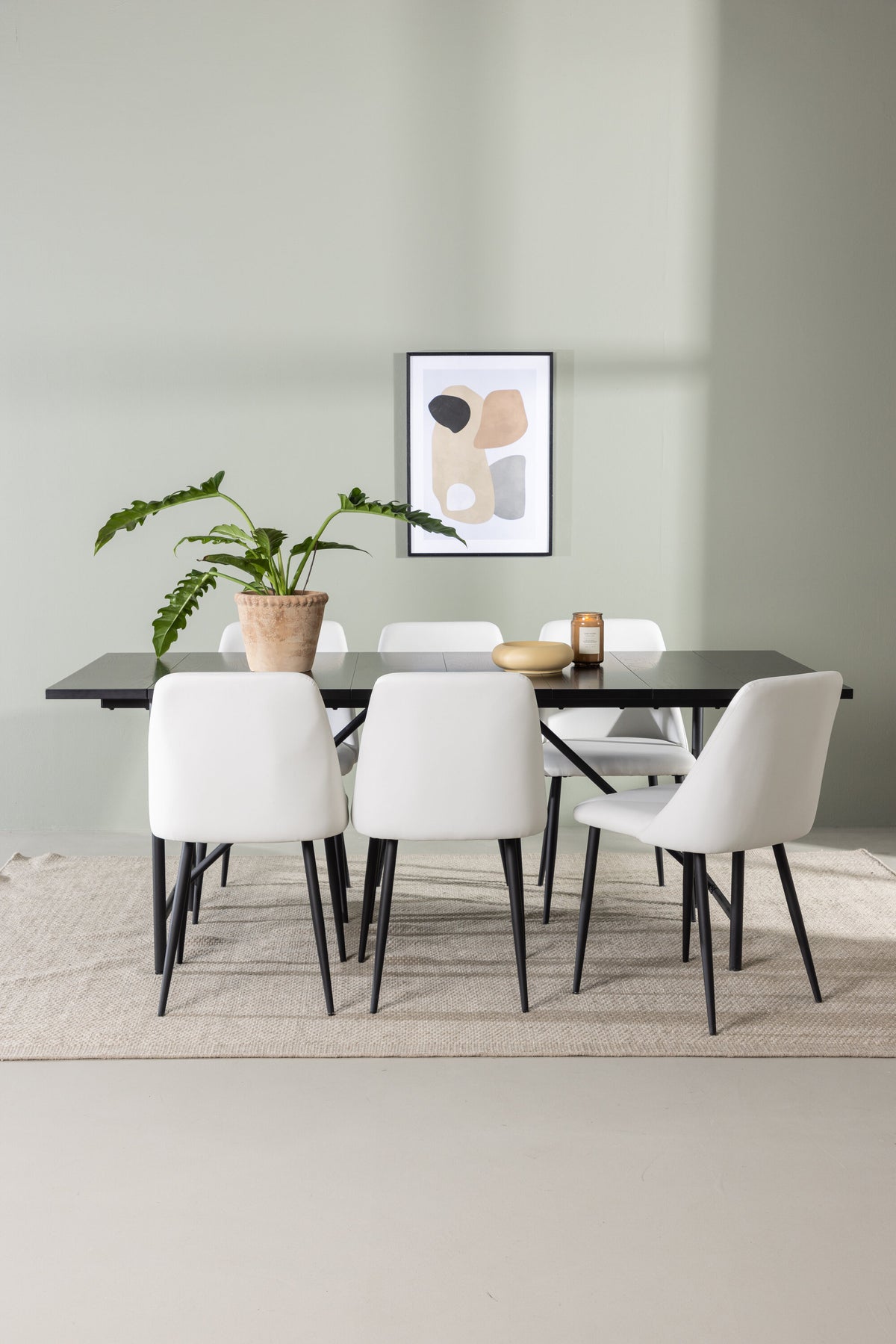 Astrid Matbord med Night Stolarna – Bord: 75x200x90 Stol: 56x87x49