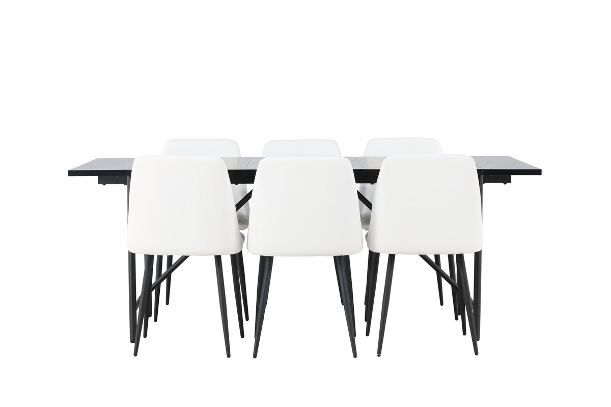 Astrid Matbord med Night Stolarna – Bord: 75x200x90 Stol: 56x87x49