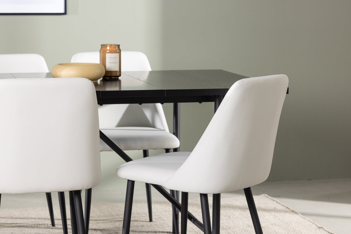 Astrid Matbord med Night Stolarna – Bord: 75x200x90 Stol: 56x87x49