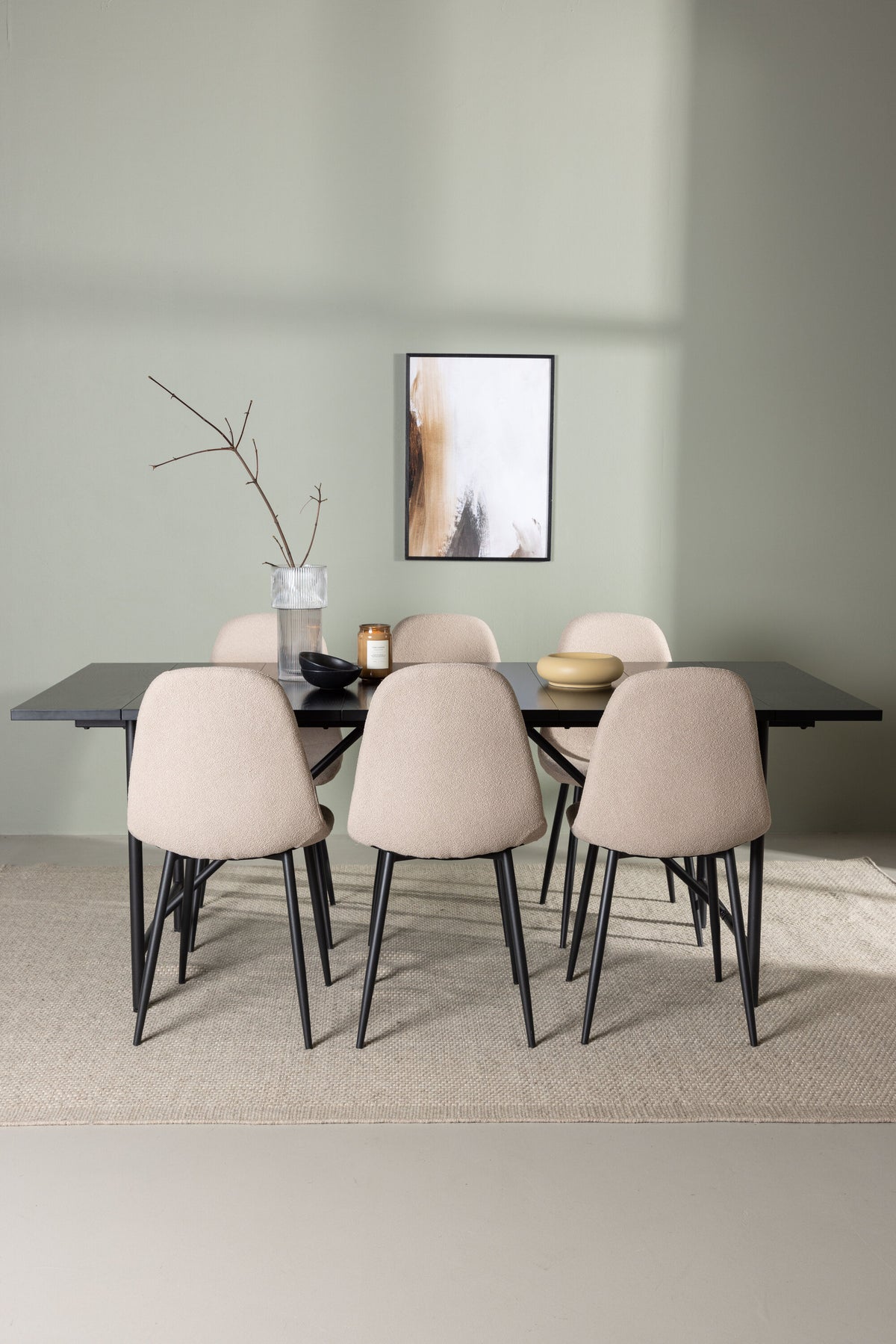 Astrid Matbord med Polar Stolarna – Bord: 75x200x90 Stol: 52x90x45