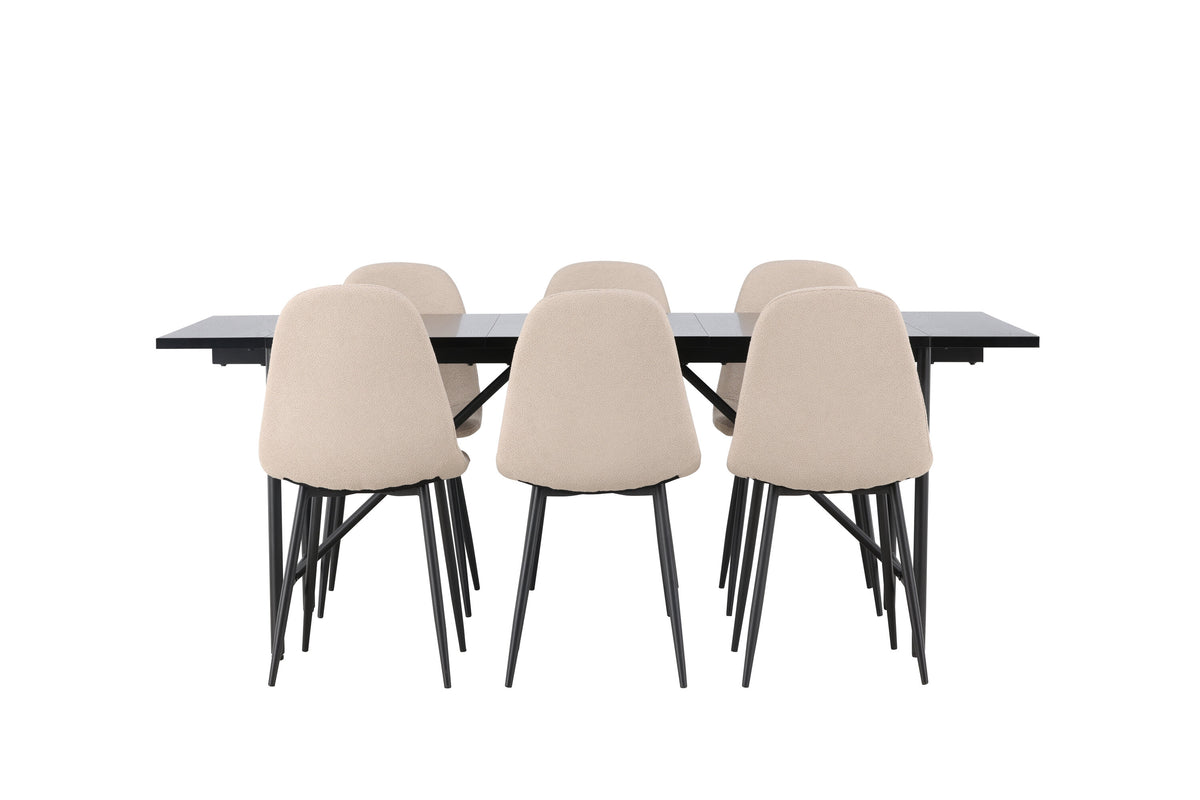 Astrid Matbord med Polar Stolarna – Bord: 75x200x90 Stol: 52x90x45
