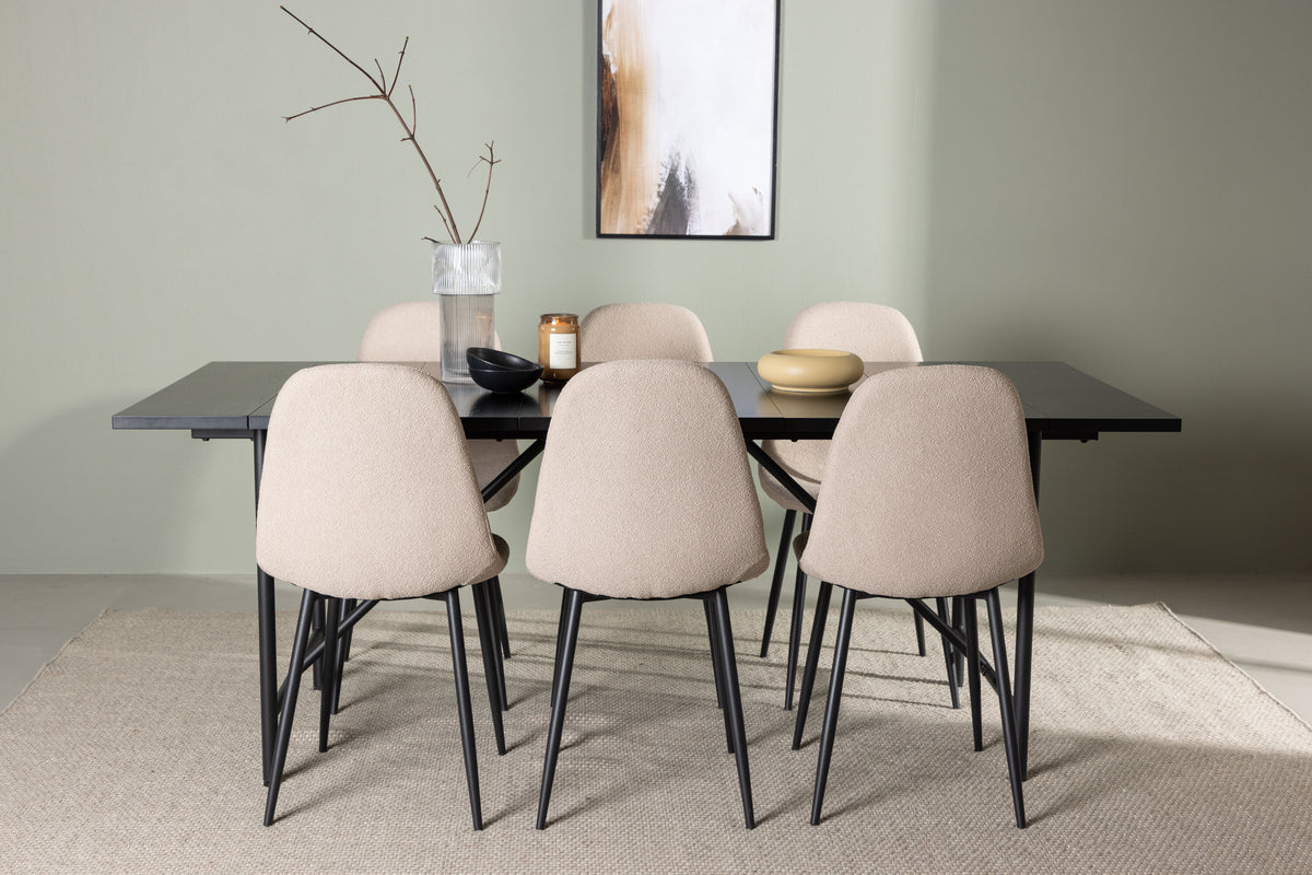 Astrid Matbord med Polar Stolarna – Bord: 75x200x90 Stol: 52x90x45