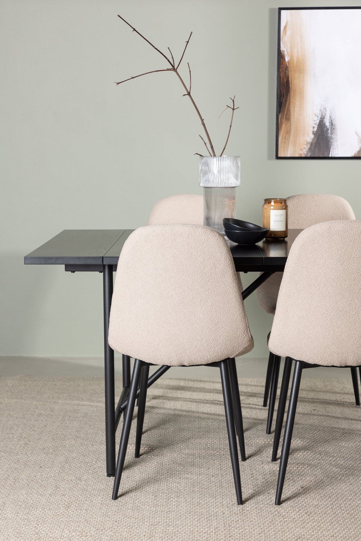 Astrid Matbord med Polar Stolarna – Bord: 75x200x90 Stol: 52x90x45
