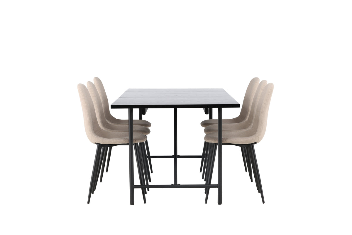 Astrid Matbord med Polar Stolarna – Bord: 75x200x90 Stol: 52x90x45