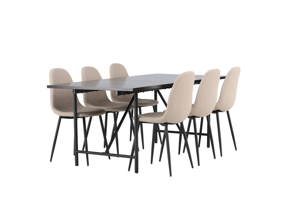 Astrid Matbord med Polar Stolarna – Bord: 75x200x90 Stol: 52x90x45