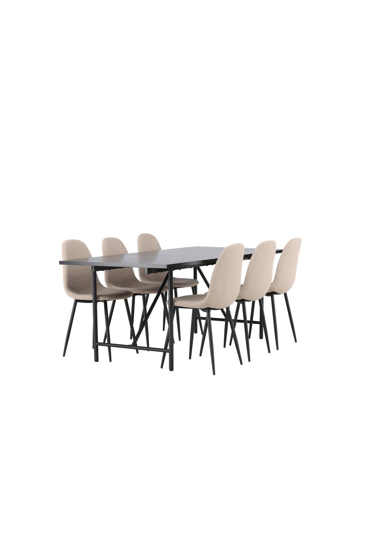 Astrid Matbord med Polar Stolarna – Bord: 75x200x90 Stol: 52x90x45