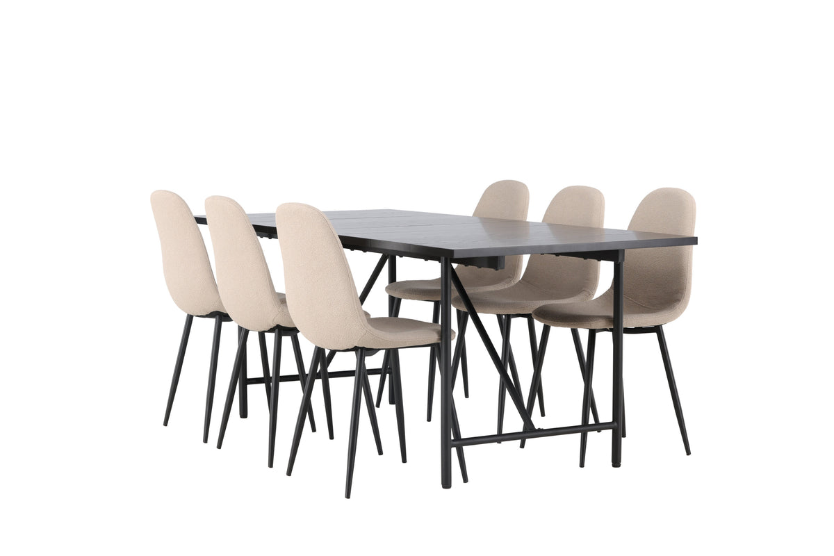 Astrid Matbord med Polar Stolarna – Bord: 75x200x90 Stol: 52x90x45
