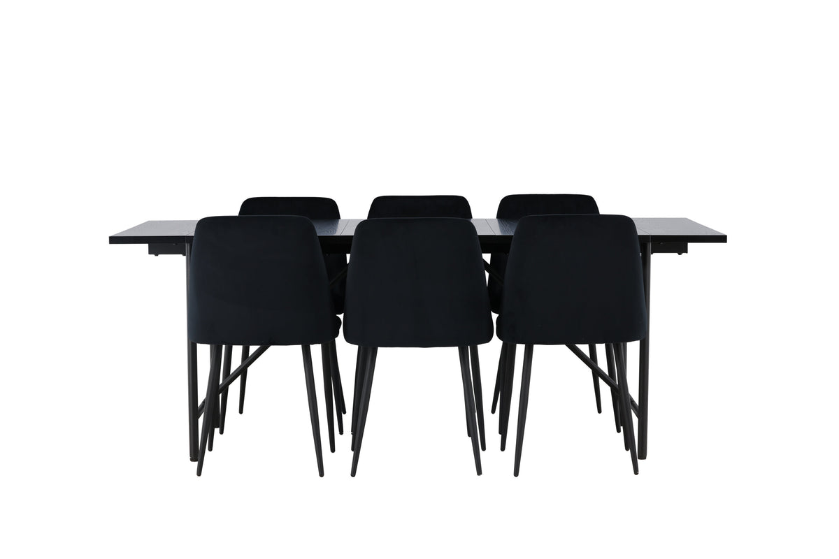 Astrid Matbord med Night Stolarna – Bord: 75x200x90 Stol: 56x87x49