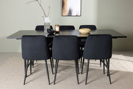 Astrid Matbord med Night Stolarna – Bord: 75x200x90 Stol: 56x87x49
