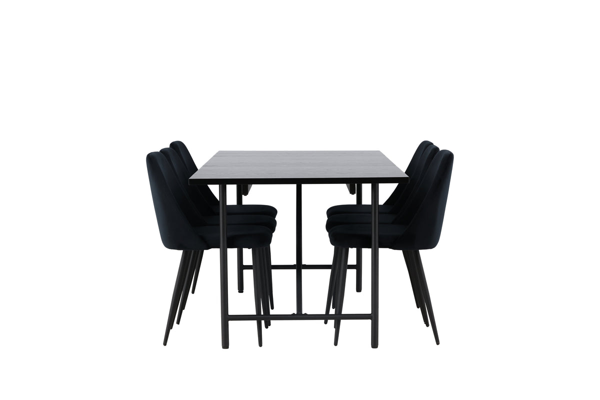 Astrid Matbord med Night Stolarna – Bord: 75x200x90 Stol: 56x87x49