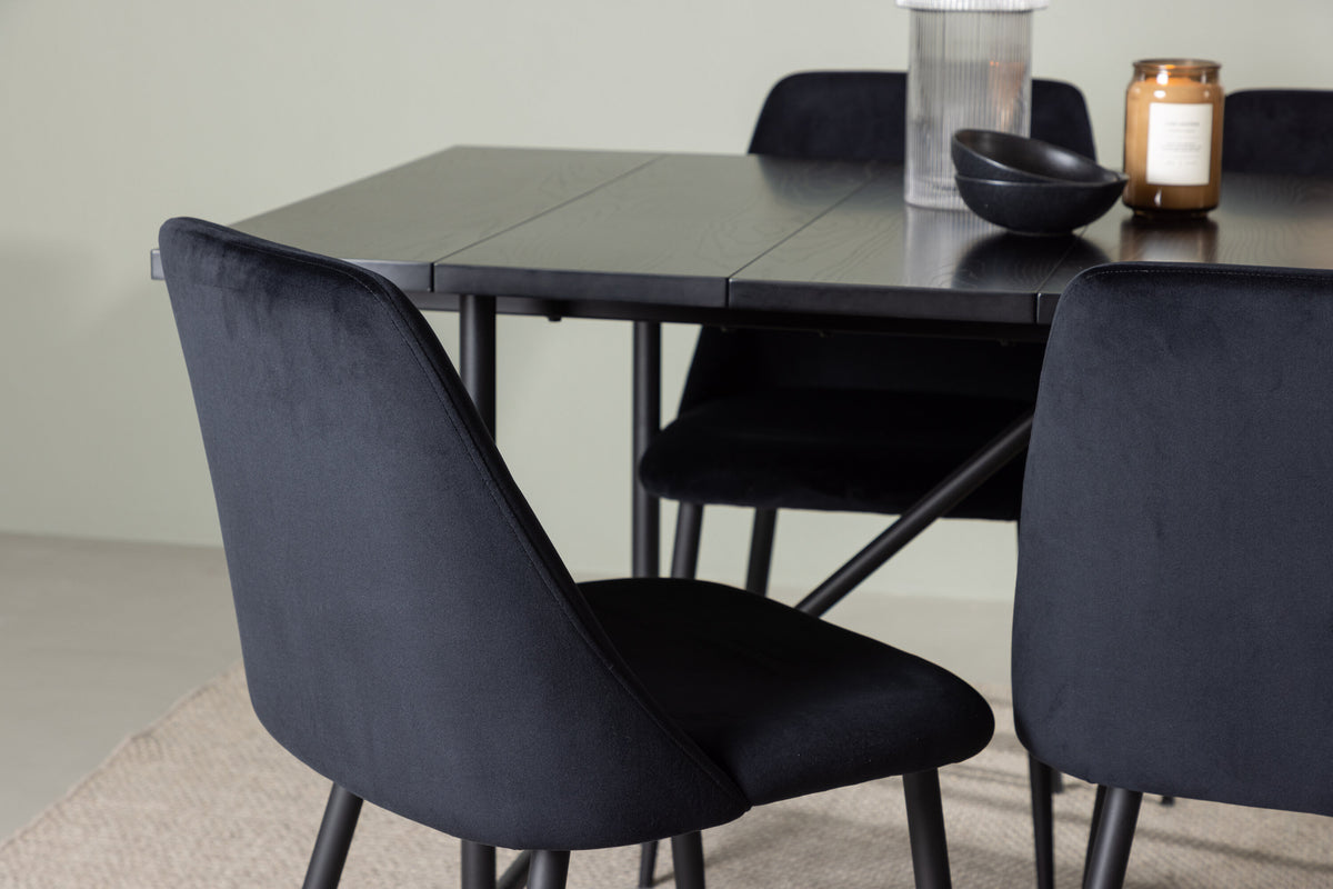 Astrid Matbord med Night Stolarna – Bord: 75x200x90 Stol: 56x87x49